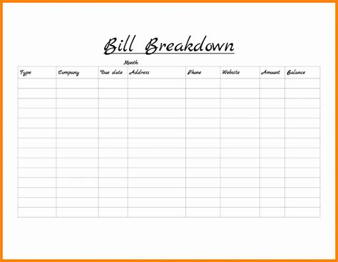 Free Monthly Bill Organizer Spreadsheet Within 009 Bill