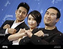 Chinese actors Cheng Taisheng (L-R), Liu Weiwei and Zhang Jiayi pose ...