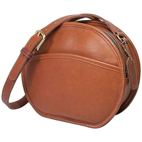 Coach Vintage Archive Cognac Leather Round Crossbody Shoulder Bag At