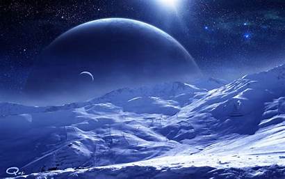 Planets Space Sci Fi Landscape Snow Sky