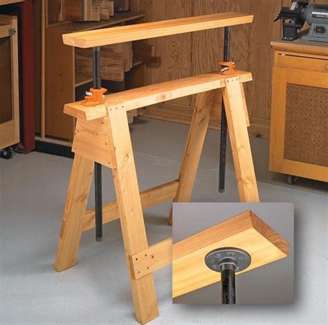 Adjustable Sawhorses Woodworking Workbench Woodworking Bench Sawhorse