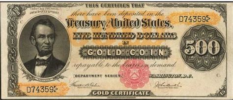 A flat s$5 per certificate. Series of 1882 $500 Gold Certificate | Sell Old Currency