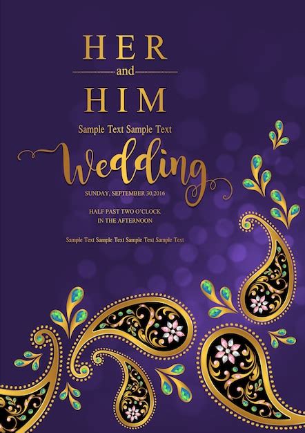 Premium Vector Indian Wedding Invitation Card Templates