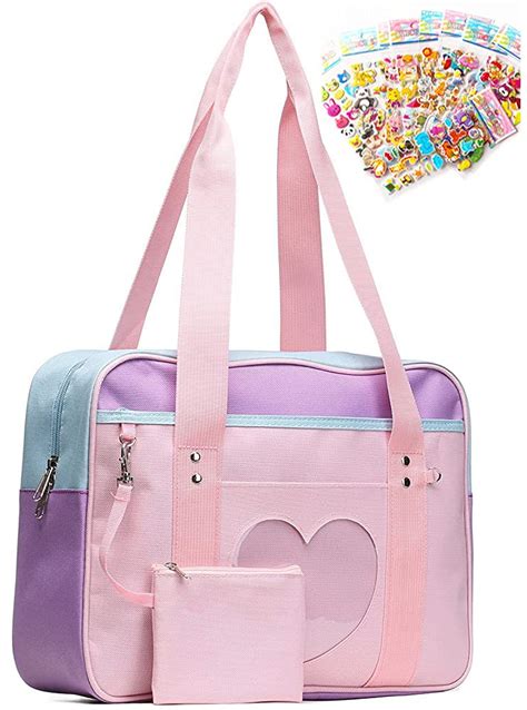 Buy Japanese School Bag With Anime Sticker Kawaii Wallet Tote Bag