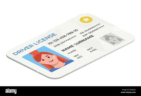 Drivers License A Plastic Identity Card Vector Isometric Flat