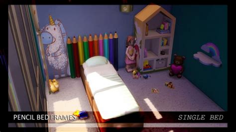 Pencil Bed Frames Doublesingletoddler Crib At Enure Sims Sims 4 Updates