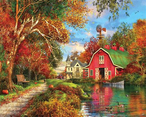 Autumn Barn Jigsaw Puzzle Halloween And Fall Vermont Christmas Company