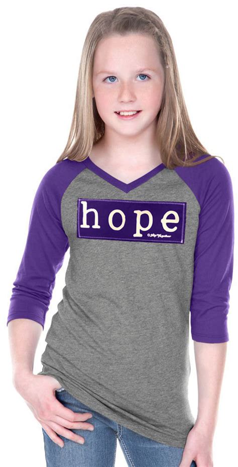 Tween Purple Hope Raglan Hip Together