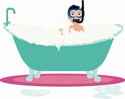 Bathtub Fun Bath Bubble Vector Illustration Clip