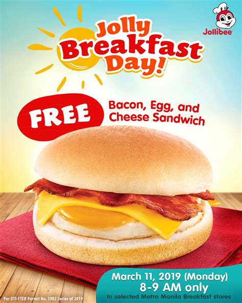 Jollibee Jolly Breakfast Day Promo March 11 2019 Only