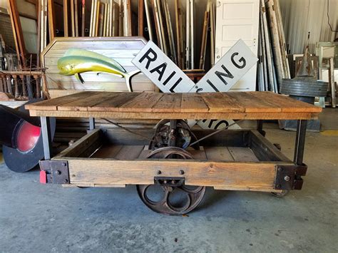 Railroad Cart Turned Coffee Table This Custom Piece Is A Restored