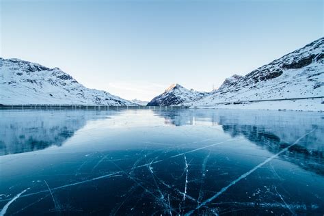 Fotos Gratis Naturaleza Montaña Nieve Invierno Luz De Sol Lago
