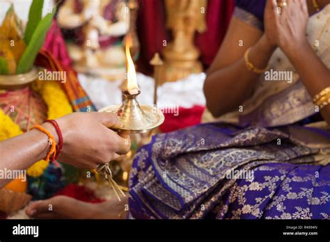 Traditional Indian Praying Rituals Stock Photo Alamy