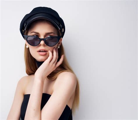 premium photo beautiful woman sunglasses posing fashion isolated background