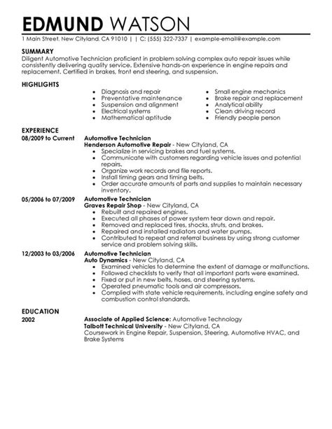 Auto mechanic cvs can help you to. Automotive Technician Resume Examples {Created by Pros}