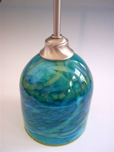 Oceanic Pendant Lights In Blues And Greens Hand Blown Glass Etsy