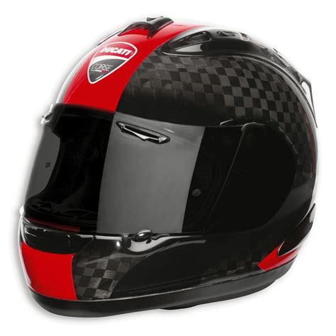 The materials, you just need to know here that a carbon fiber helmet will be lighter than a helmet with an outer shell made of thermoplastic resin. Arai Corse Carbon RX7 - MotoCorsa.com | Ducati accessories