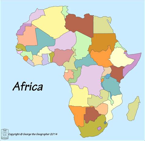 Map Of Africa Without Country Names Map Of Africa