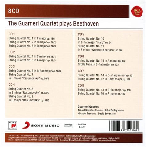 The Guarneri Quartet Plays Beethoven The Complete String Quartets