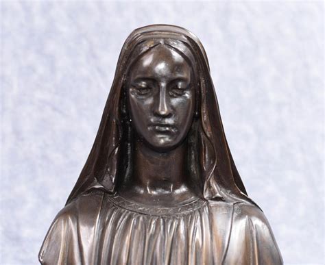 Bronze Virgin Mary Bust French Holy Mother