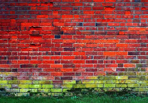 Red And Green Brick Wall 1231552 Stock Photo At Vecteezy