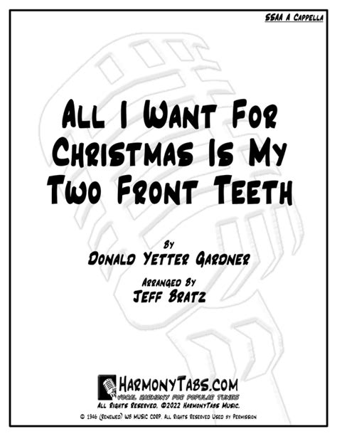 All I Want For Christmas Is My Two Front Teeth Sheet Music Spike