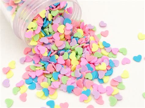 20g Candy Sprinkles Heart Rainbow Fluorescent Kawaii Cute Fake Food Polymer Clay Cell Phone