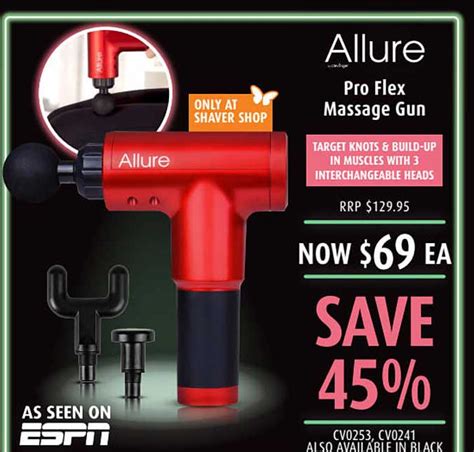Allure Pro Flex Massage Gun Offer At Shaver Shop