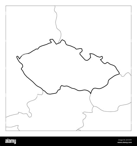 Mapa de la República Checa contorno negro grueso resaltado con los