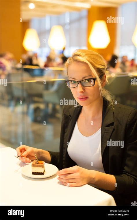 Woman Eating Dessert Restaurant Hi Res Stock Photography And Images Alamy