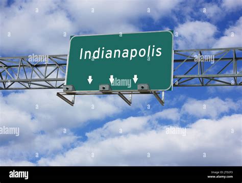 Highway Interstate Sign Of Indianapolis Stock Photo Alamy