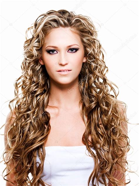 Beautiful Woman With Long Curly Hairs Stock Photo Valuavitaly 4899987