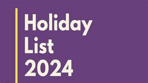 Holiday 2024 Complete Government Holidays List By News Next Nov