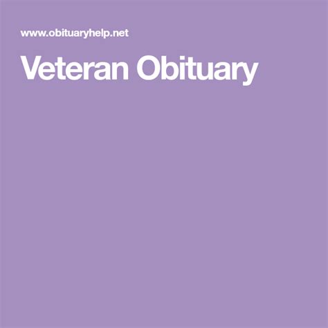 Veteran Obituary Obituaries Veteran Greatful