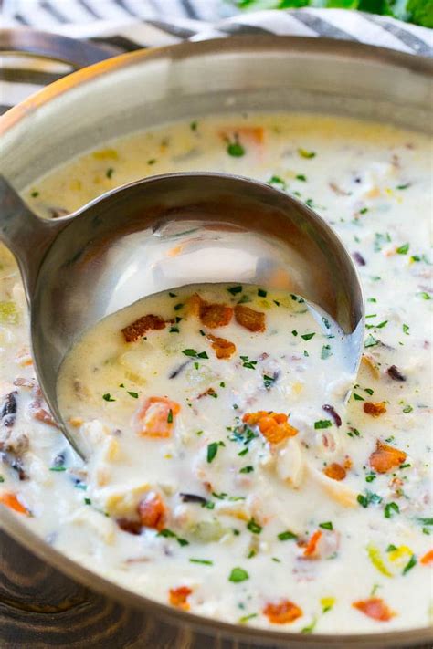 In a large stock pot over medium heat, combine chicken and broth. Chicken and Wild Rice Soup - Dinner at the Zoo