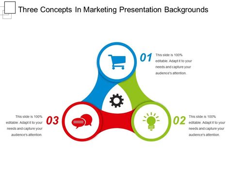 Three Concepts In Marketing Presentation Backgrounds Powerpoint Slide