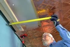 Reveal edge ceiling tile cutter. How to Install Nail-up Copper Ceiling Tiles and Cornice ...
