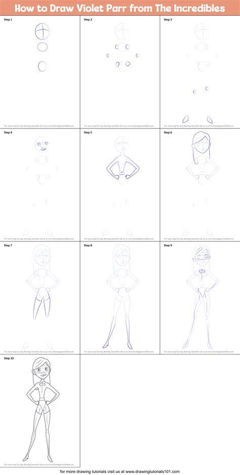 How To Draw Violet Parr From The Incredibles The Incredibles Step By