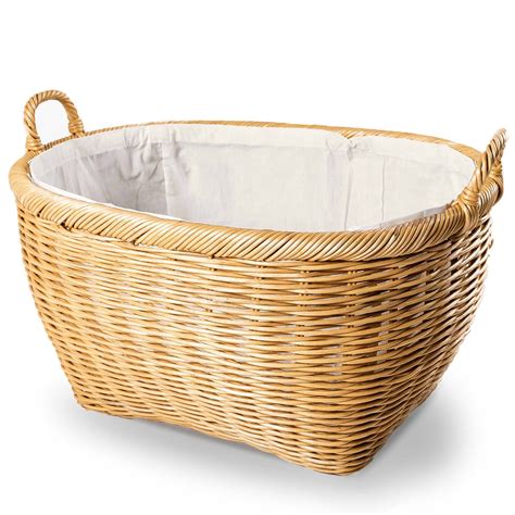 Oval Wicker Laundry Basket Storage Basket The Basket Lady