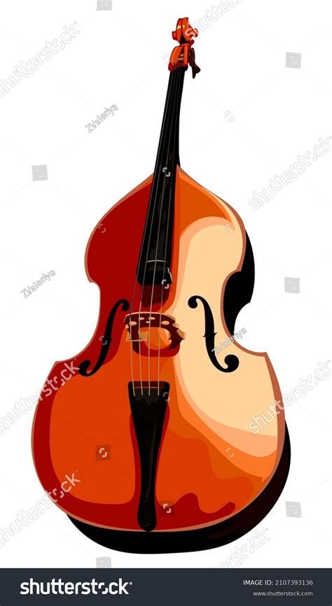 Classic Musical Instrument Brown Contrabass Vector Stock Vector Royalty Free 2107393136