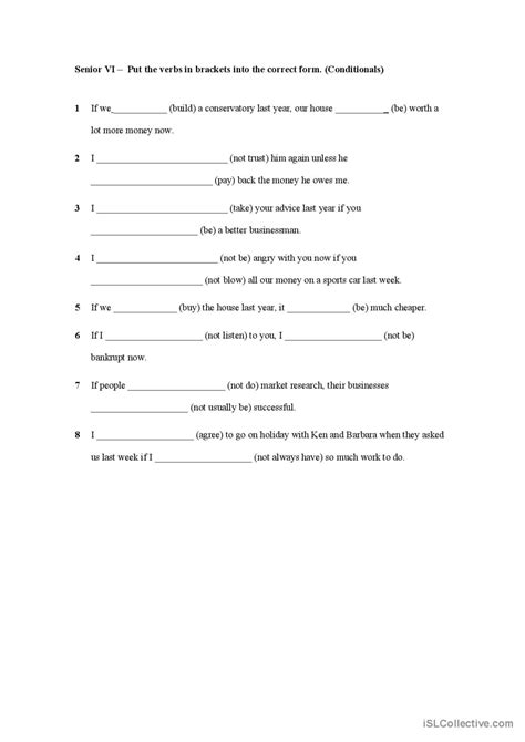 Conditionals General Gramma English Esl Worksheets Pdf And Doc