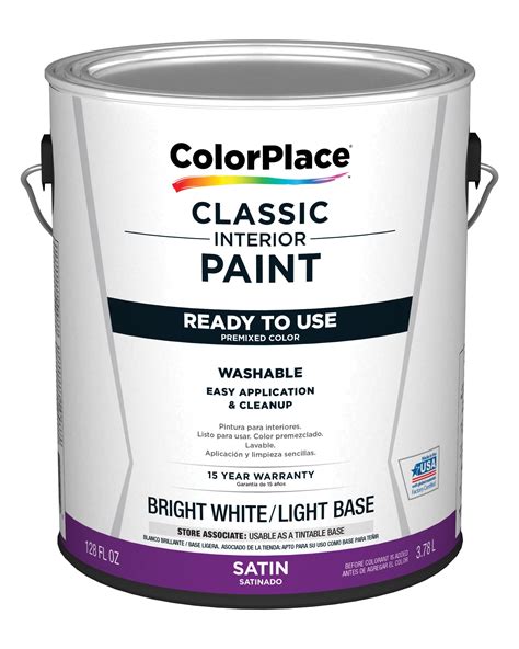 Colorplace Classic Interior Wall And Trim Paint Satin Bright White