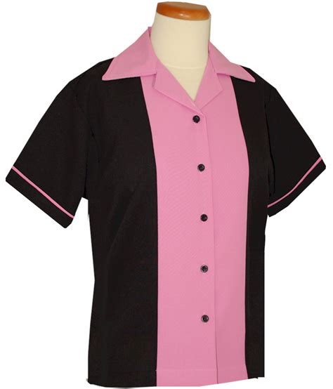 Ladies 50s Bowling Shirt ~ Classic 50s Retro Bowling Shirts Bowling Outfit Womens Shirts