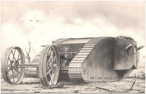 World War One Tank Mark 1 Postcard Based On An Illustra Flickr