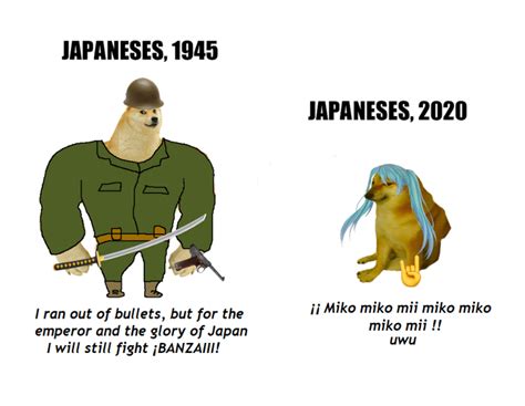 Japanese In 1945 Japanese In 2020 Swole Doge Vs Cheems Know Your