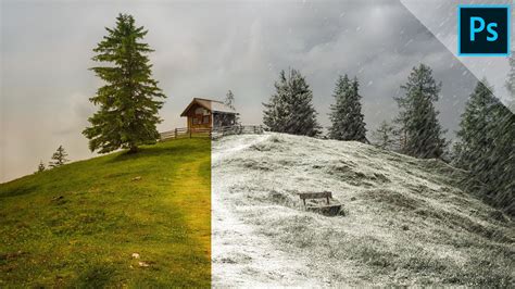 Create A Snow Landscape Photoshop Tutorial Youtube