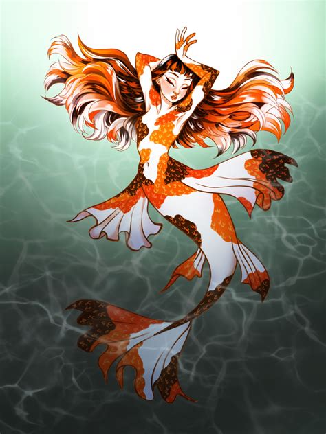 Koi Mermaid Mermaid Drawings Mermaid Artwork Mythical Creatures Art