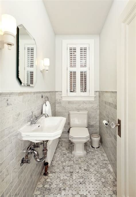 The powder room, also known as a small guest bath or half bath, is usually located near a home or apartment's entrance and consists of a toilet and sink. How To Make A Narrow Powder Room Feel Inviting And ...