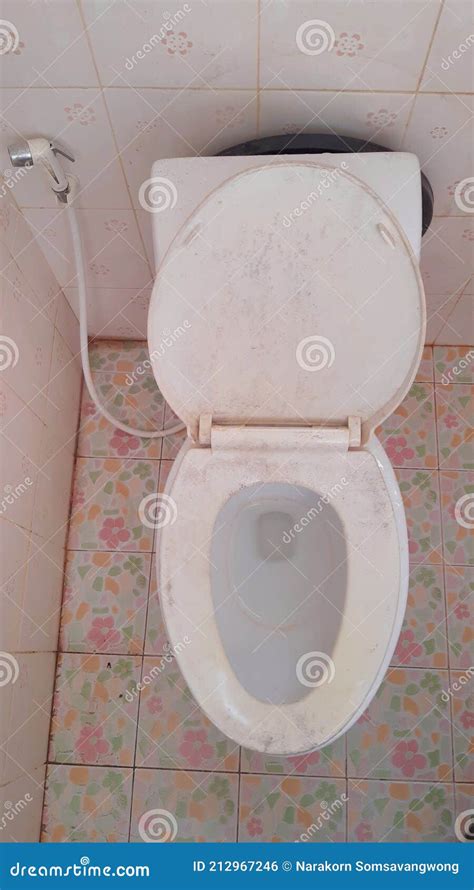 Close Up Dirty Flush Toilet In House Stock Photo Image Of Washroom