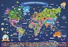 Buy World Map Poster for Children | Large Illustrated Wall Map Poster ...